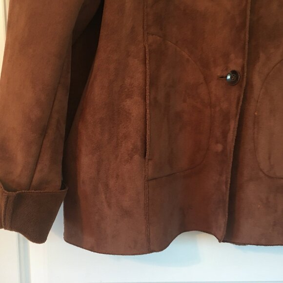 Vintage Bagatelle Faux Sued Brown Jacket Women's Size Large Super Soft! - Picture 3 of 7